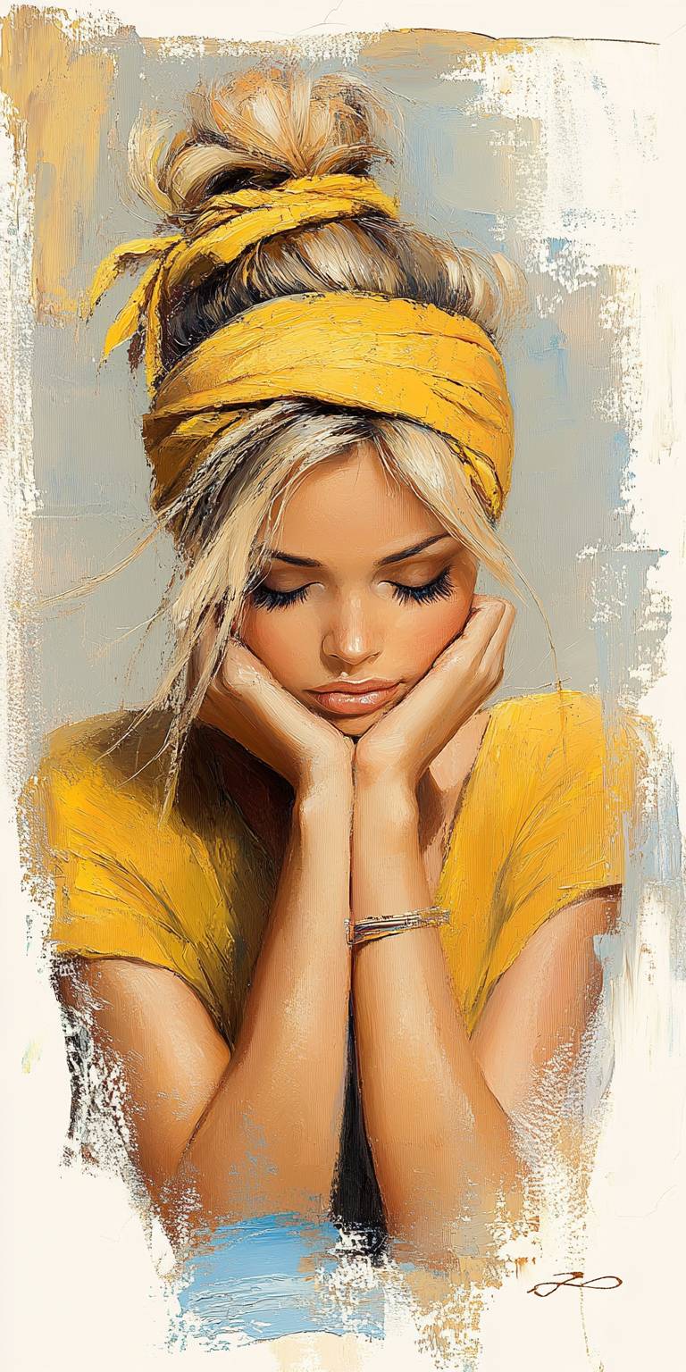 Cinematic painting of a woman