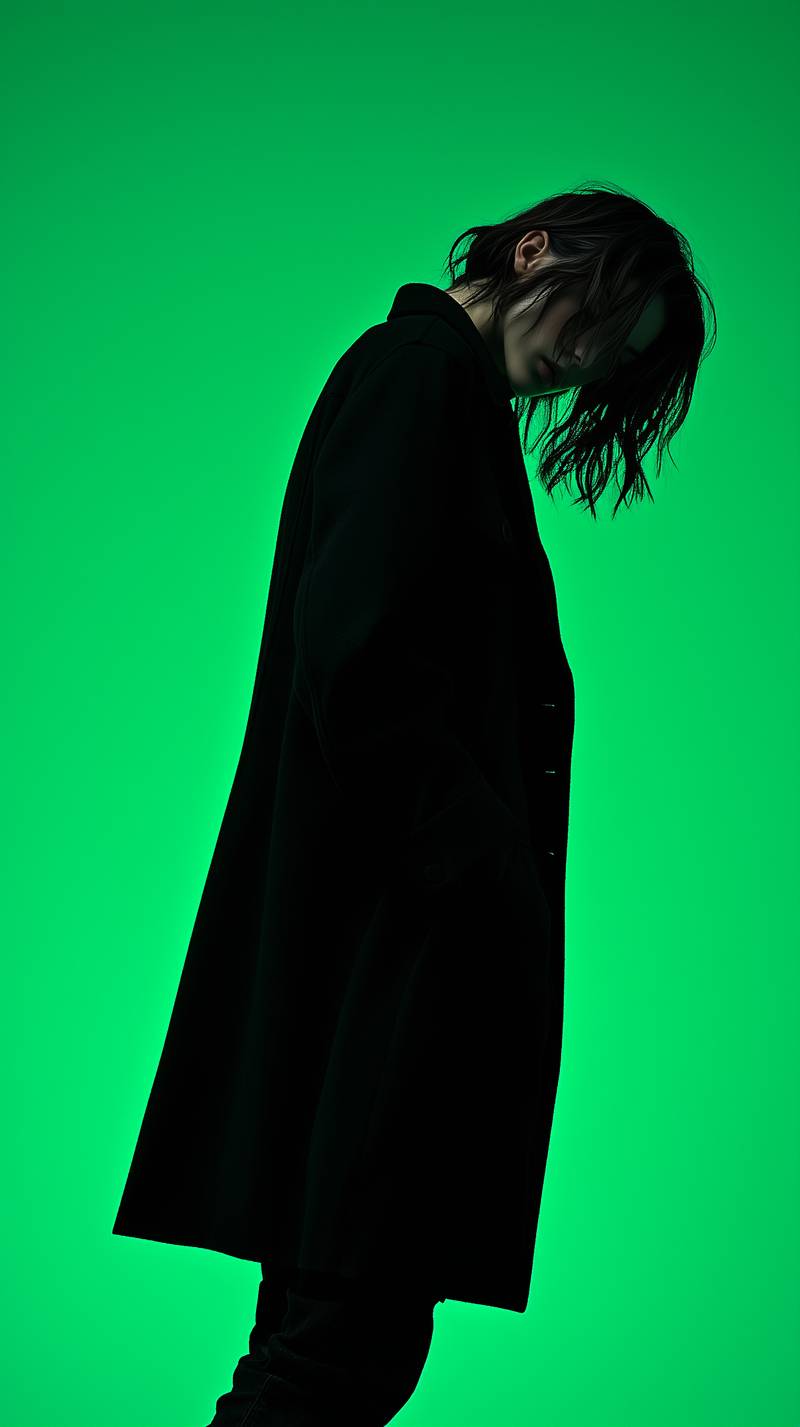 Dramatic side pose model